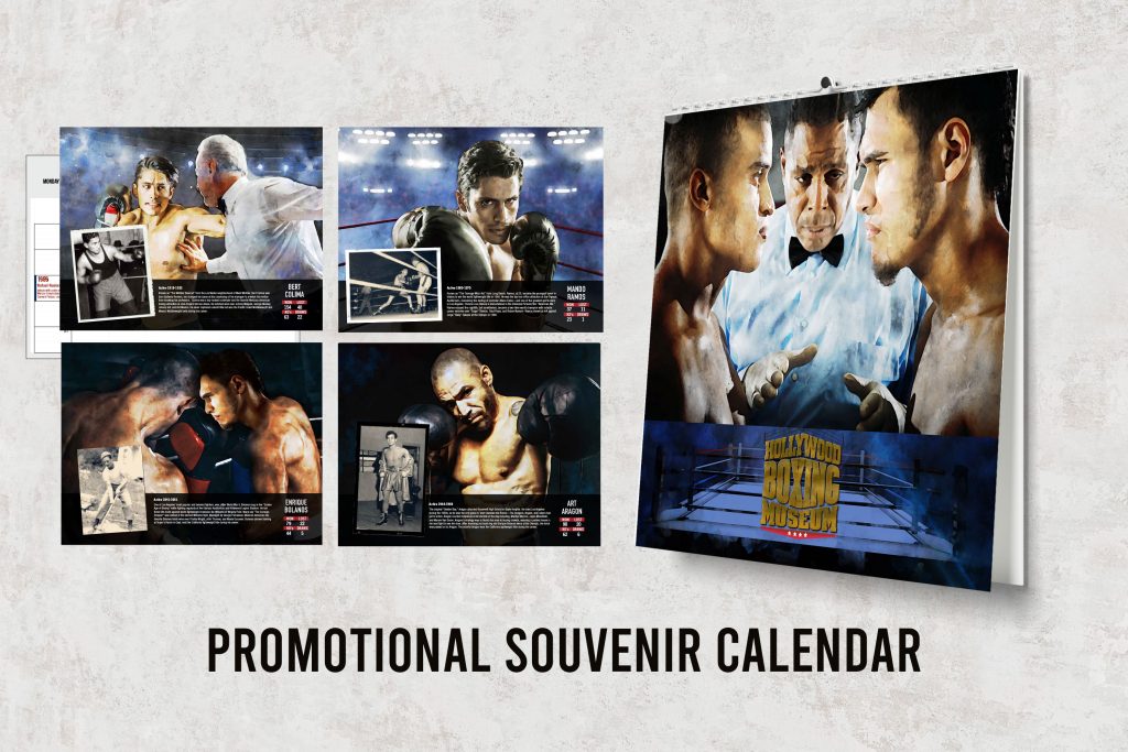 A souvenir calendar featuring boxing greats from Southern California
